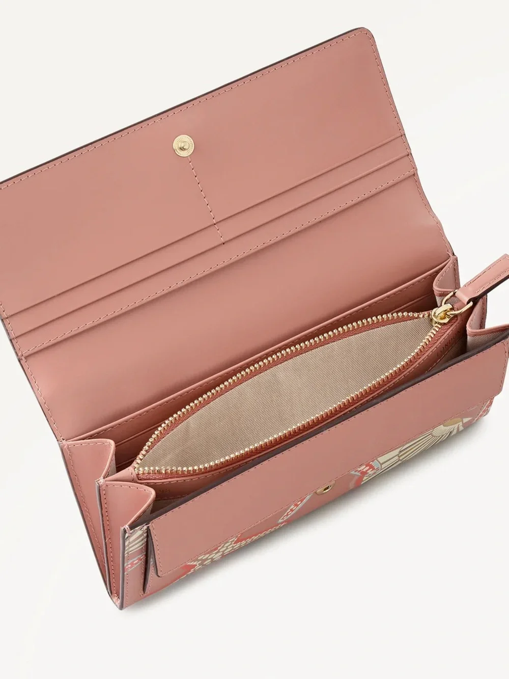 NWT-Radley London-Picton Place-Lg Flap Bifold Wallet-Carnation-Gold Accents-$148
